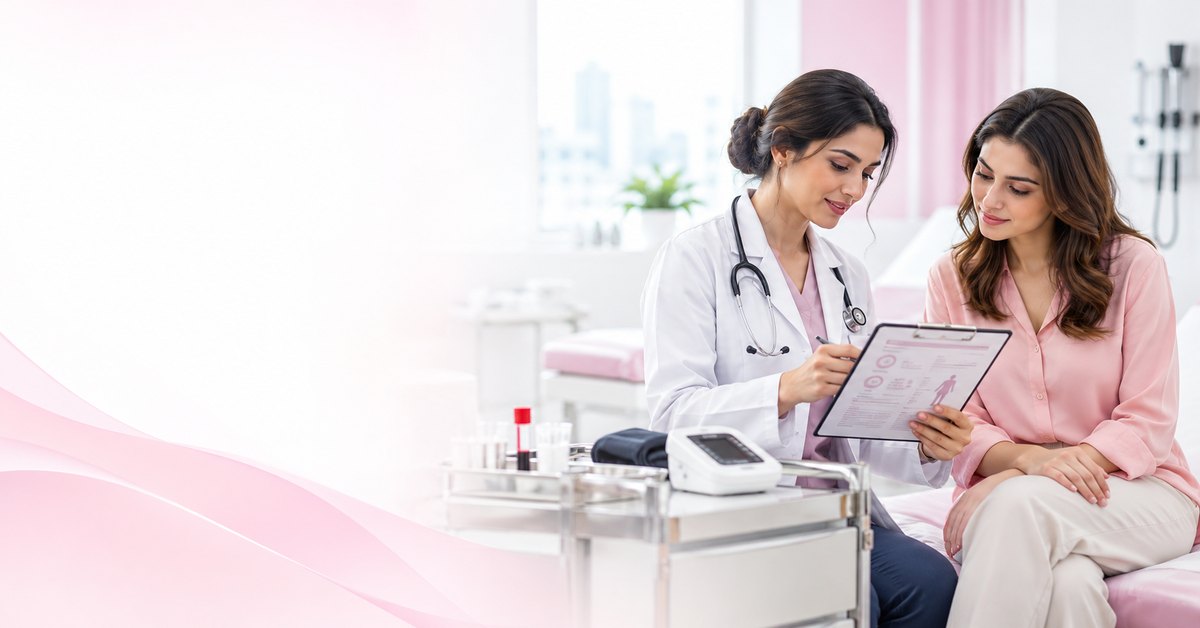 Women's Health Checkup in Sharjah: What Should It Include? 1 Doctor reviewing a patient's history and screening plan during a women's health checkup